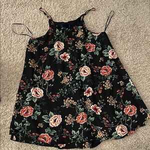 Blue Rain Black Floral Mini Dress